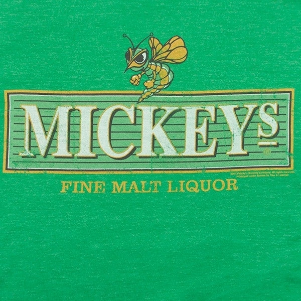 Mickeys Fine Malt Liquor Logo Mens Green T-Shirt Image 2