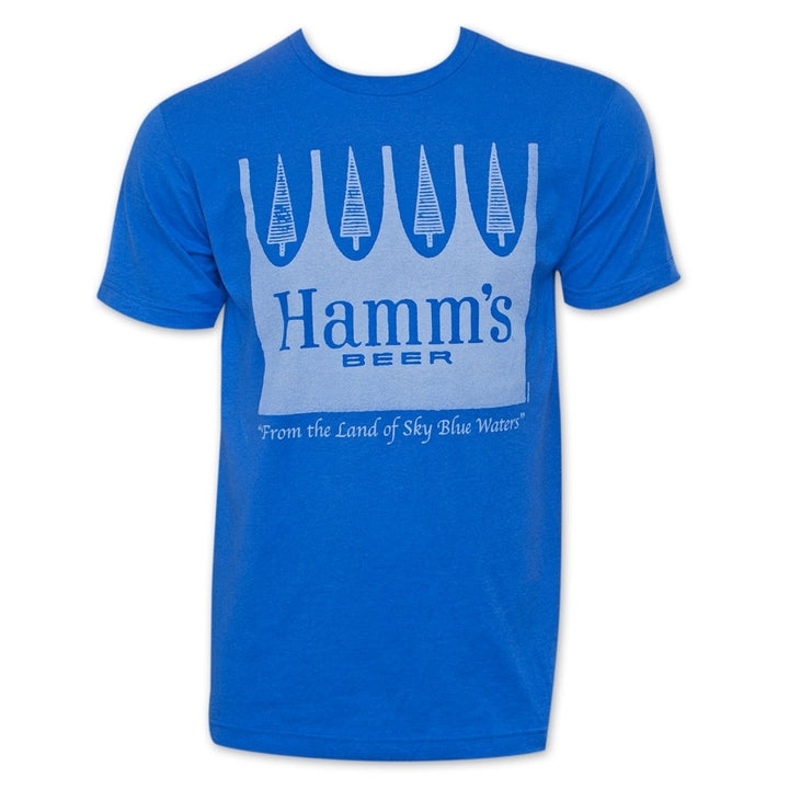 Hamms Blue Mens Crown Beer Tee Shirt Image 1