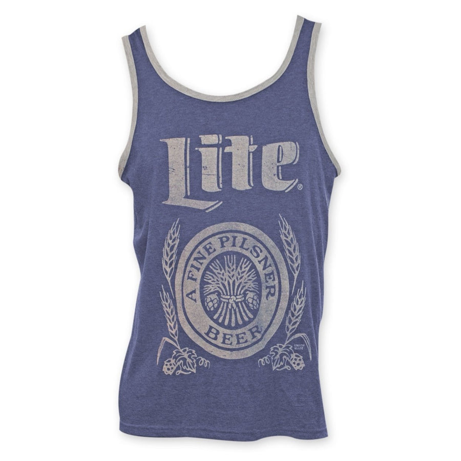 Miller Lite Beer Logo Mens Blue Retro Tank Top Image 1