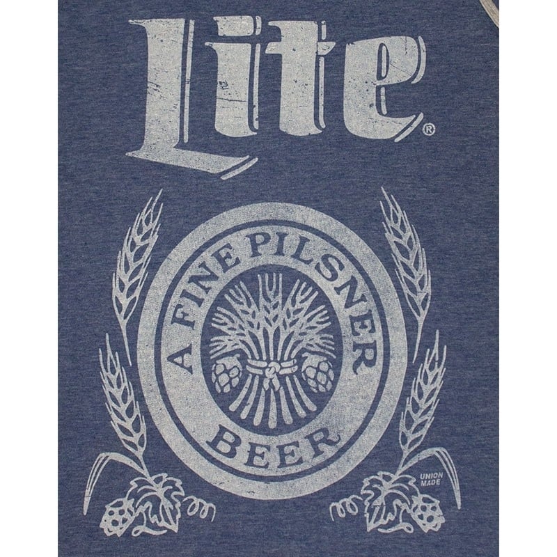 Miller Lite Beer Logo Mens Blue Retro Tank Top Image 2