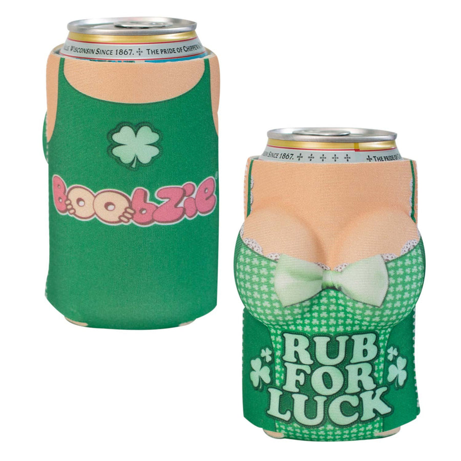 Rub For Luck Boobzie Beer Can Cooler Image 1