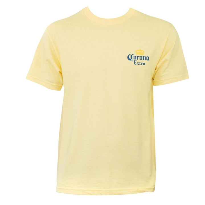 Corona Extra Beach Scene Yellow Tee Shirt Image 2