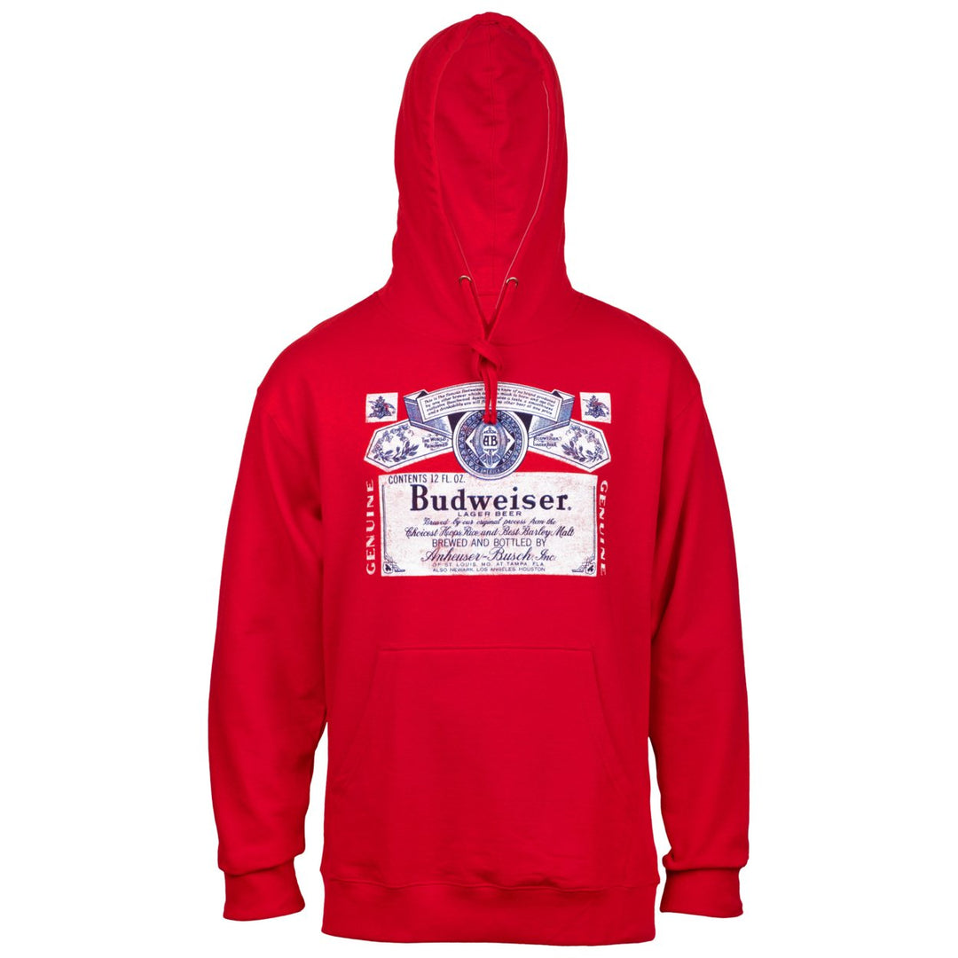 Budweiser Classic Logo Red Hoodie Sweatshirt Image 4