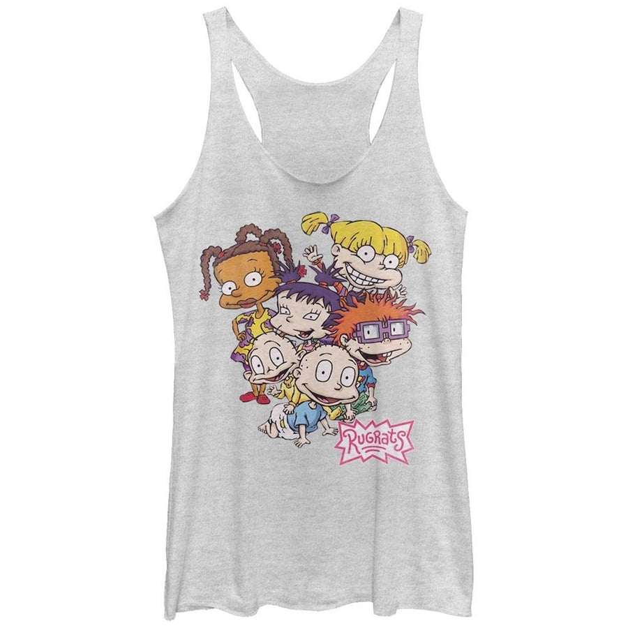 Rugrats Nickelodeon Rugrats Pile White Juniors Racerback Tank Top Image 1