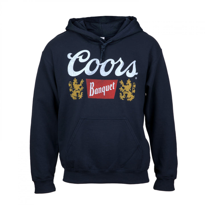 Coors Banquet Mens Navy Blue Hoodie Image 1