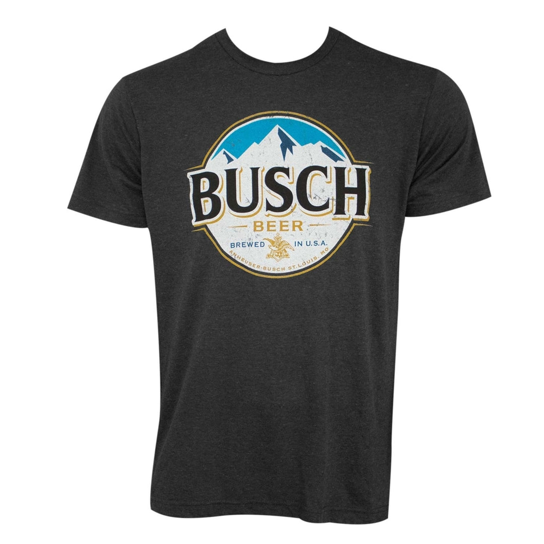 Busch Heather Black Round Logo Tee Shirt Image 1