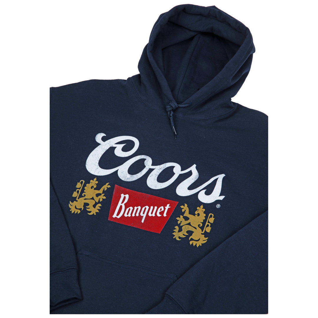 Coors Banquet Mens Navy Blue Hoodie Image 3