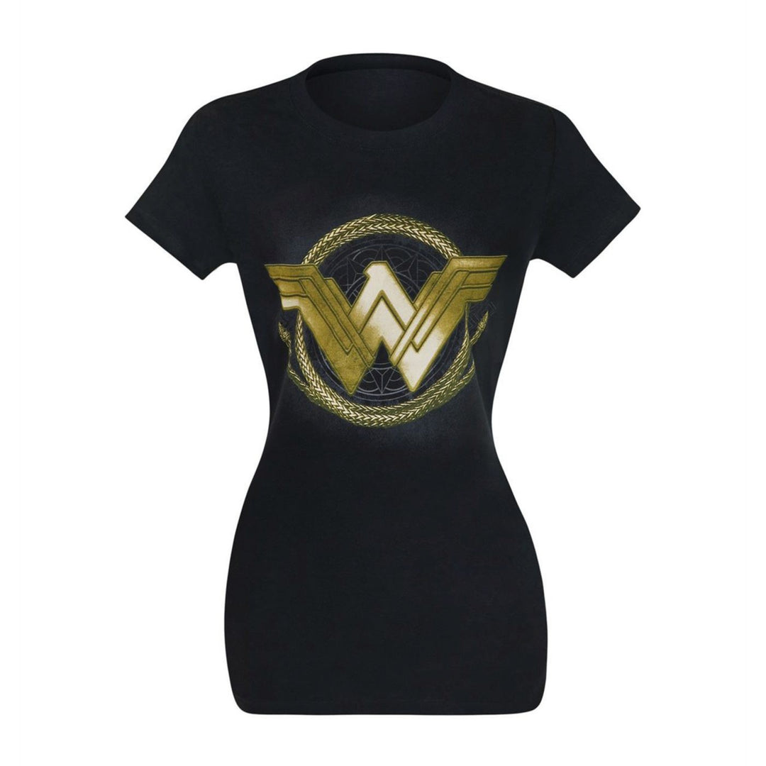 Wonder Woman Golden Lasso Logo Womens T-Shirt Image 2