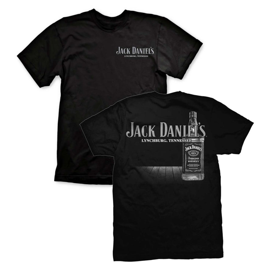 Jack Daniels Large Bottom Logo Black Tee Shirt Image 1