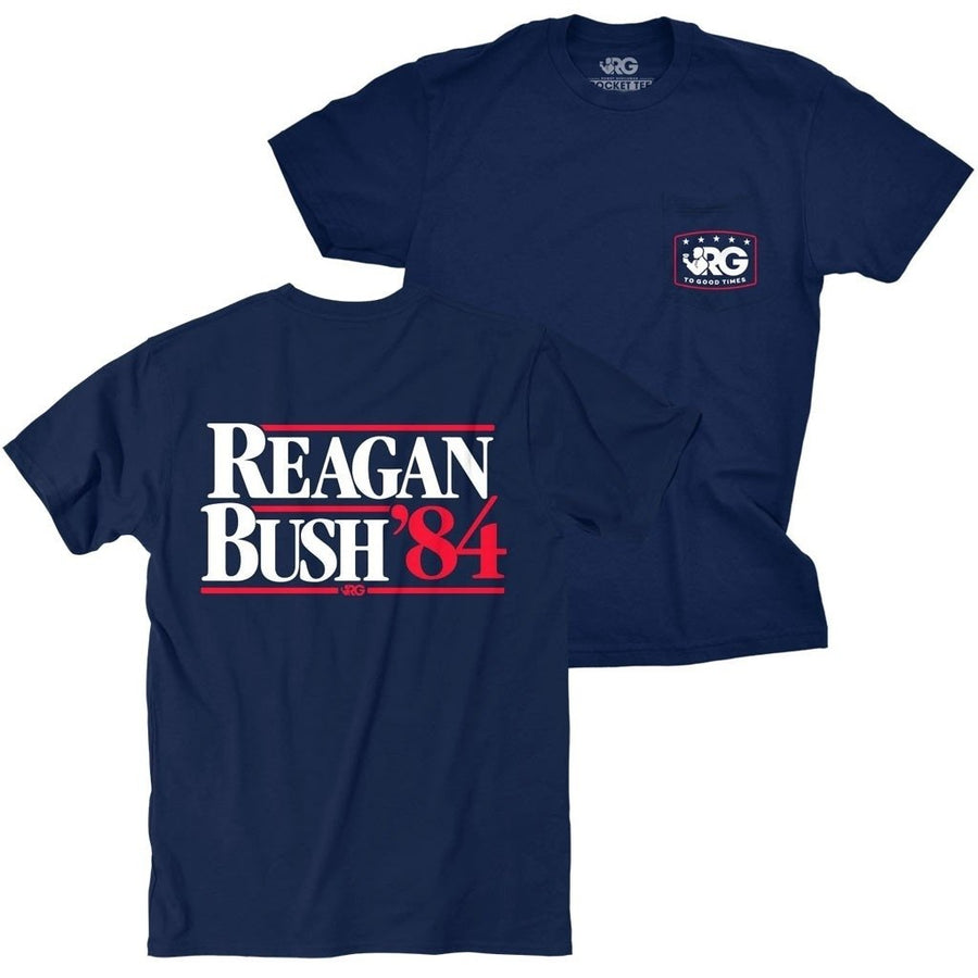 Reagan Bush 84 Rowdy Gentleman Navy Blue Tee Shirt Image 1