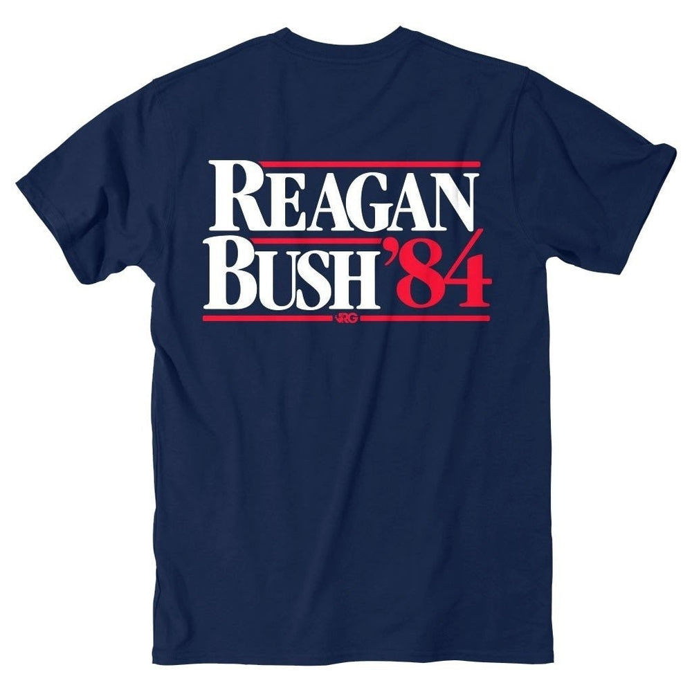 Reagan Bush 84 Rowdy Gentleman Navy Blue Tee Shirt Image 2