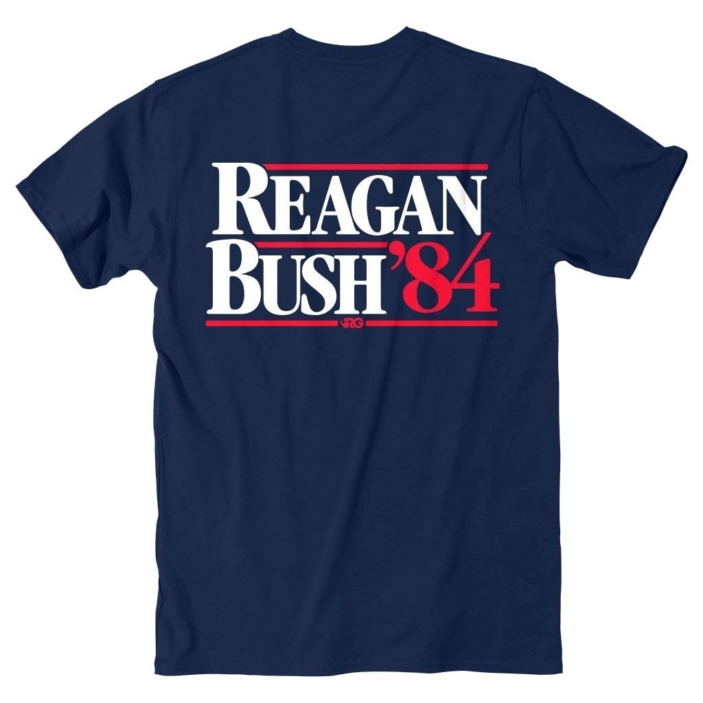 Reagan Bush 84 Rowdy Gentleman Navy Blue Tee Shirt Image 2