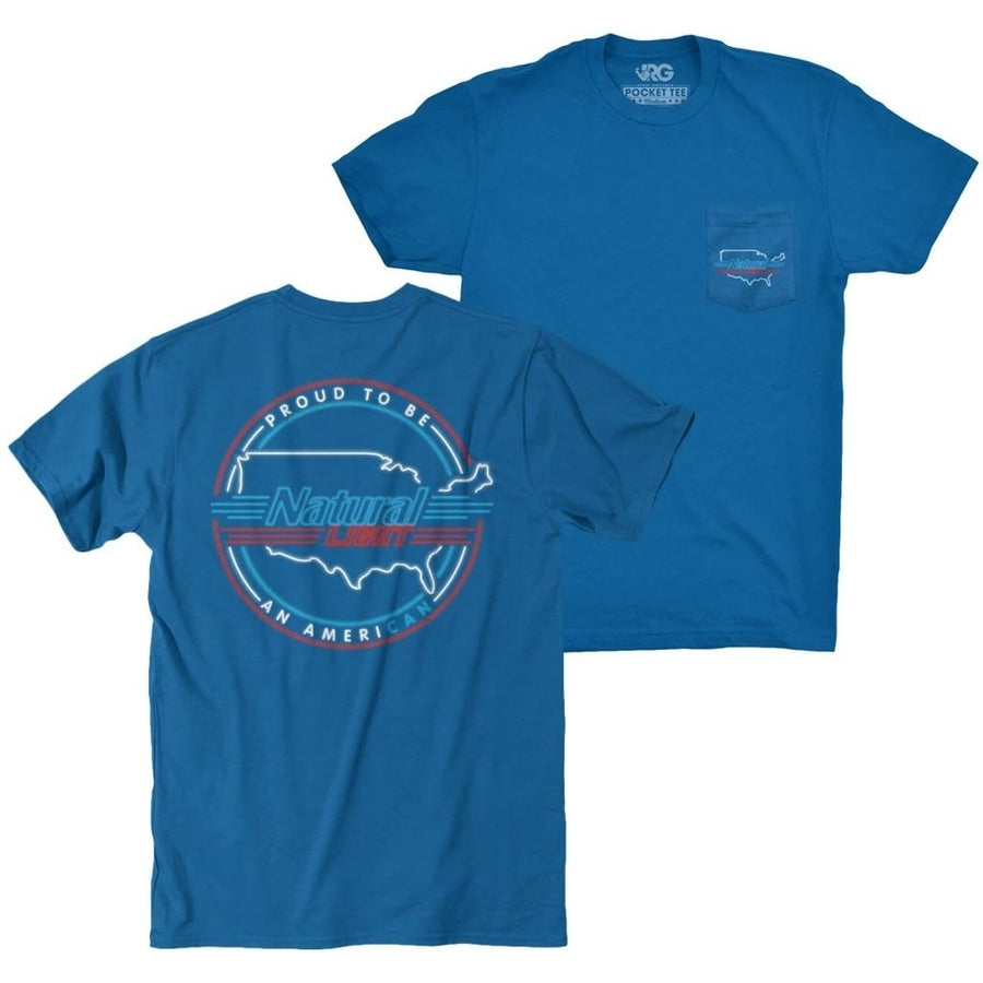 Natty Light Rowdy Gentleman Proud American Blue Tee Shirt Image 1