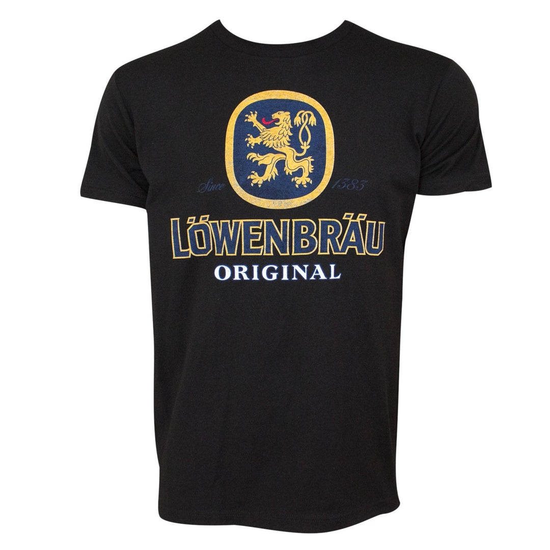 Lowenbrau Logo Black Tee Shirt Image 1