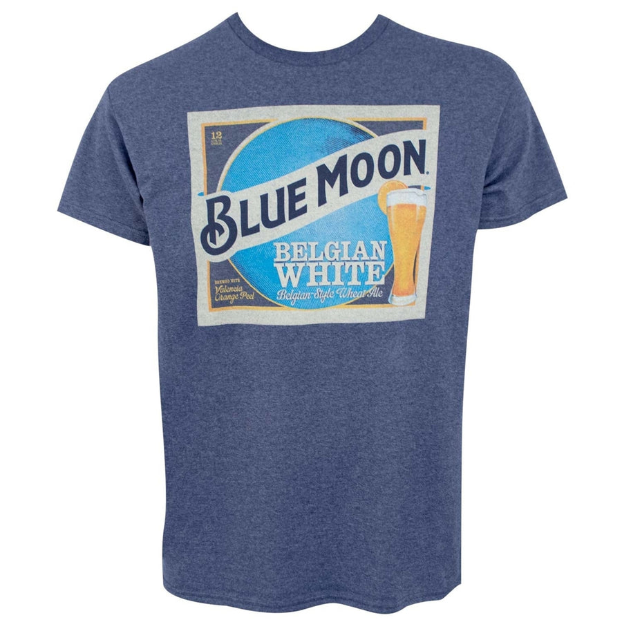 Blue Moon Belgian White Label Mens Blue T-Shirt Image 1