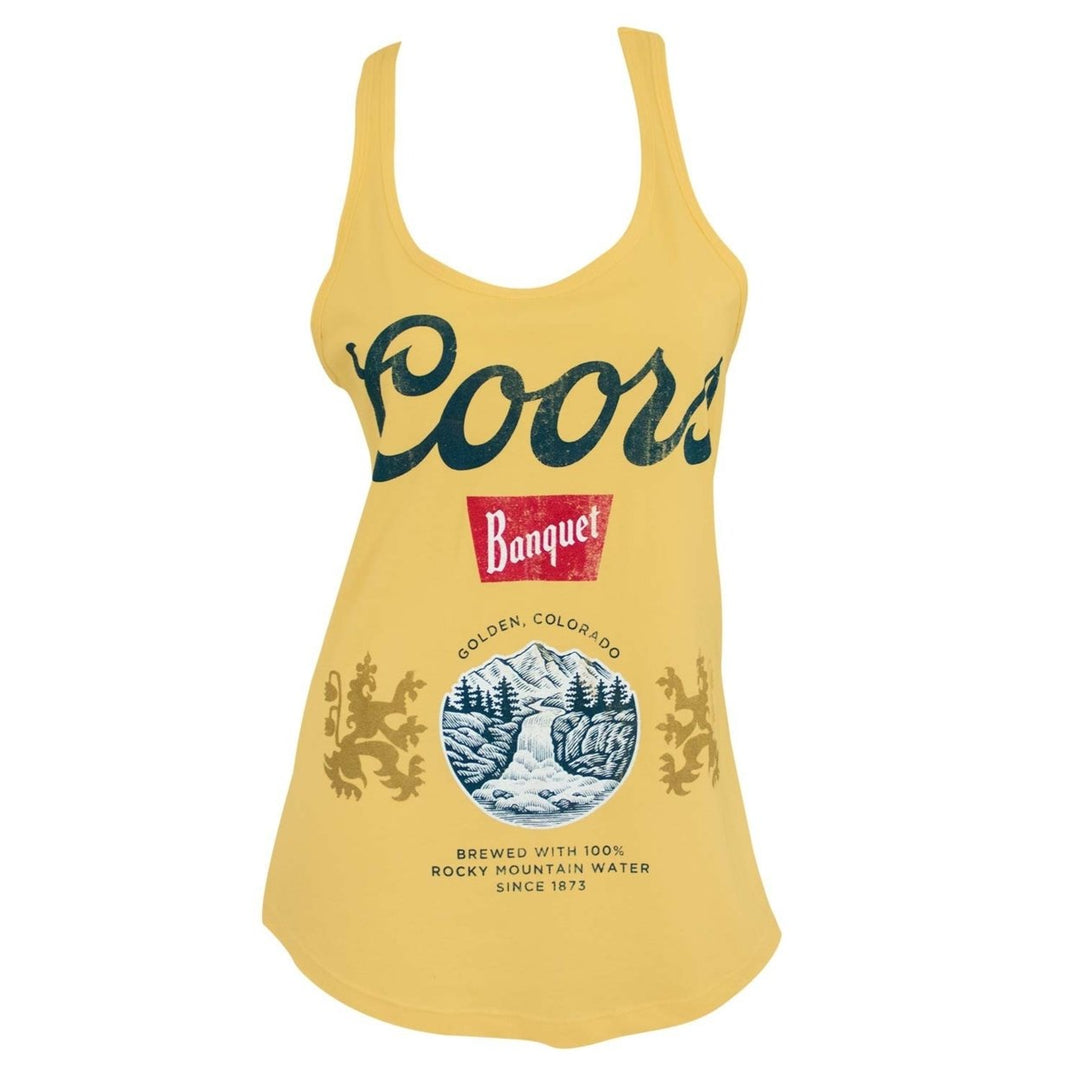 Coors Banquet Racerback Womens Yellow Tank Top Image 1