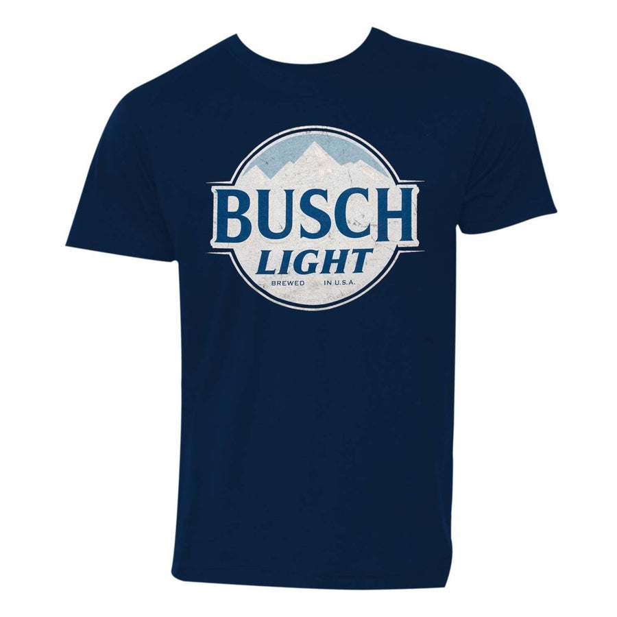 Busch Light Logo Mens Navy Blue T-Shirt Image 1