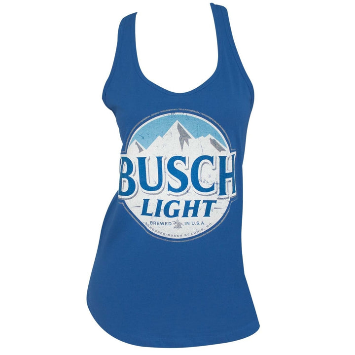 Busch Light Logo Womens Racerback Blue Tank Top Image 1