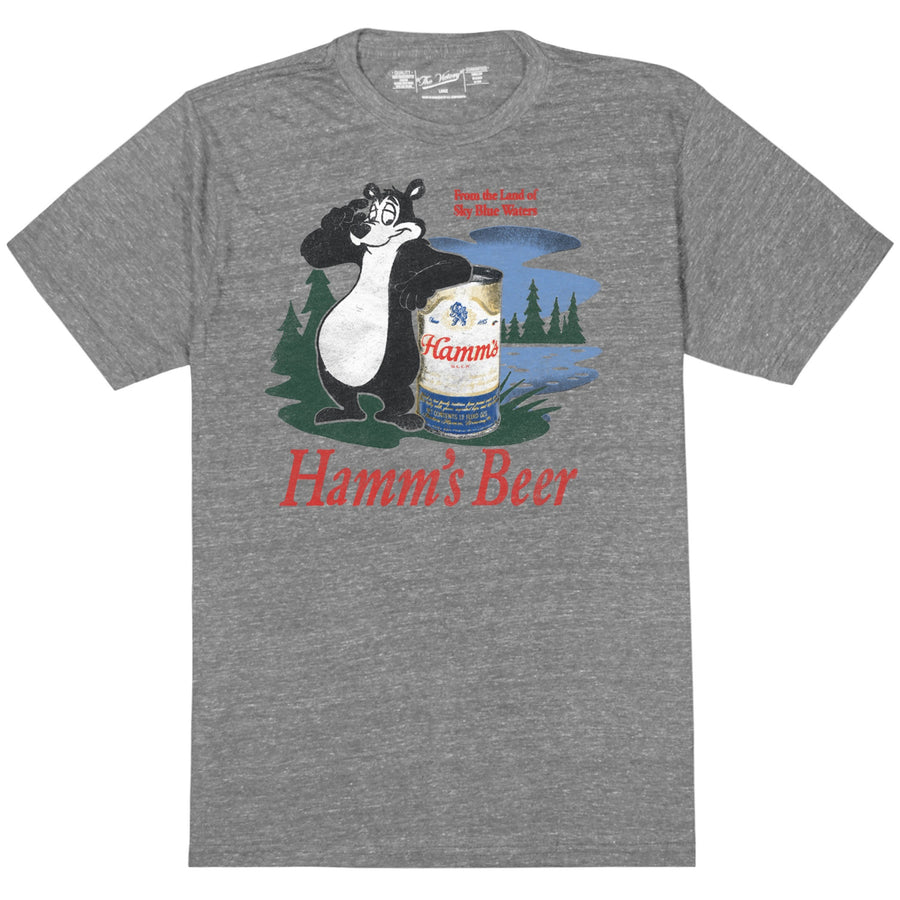 Hamms Bear Logo Heather Grey Retro Brand Mens T-Shirt Image 1