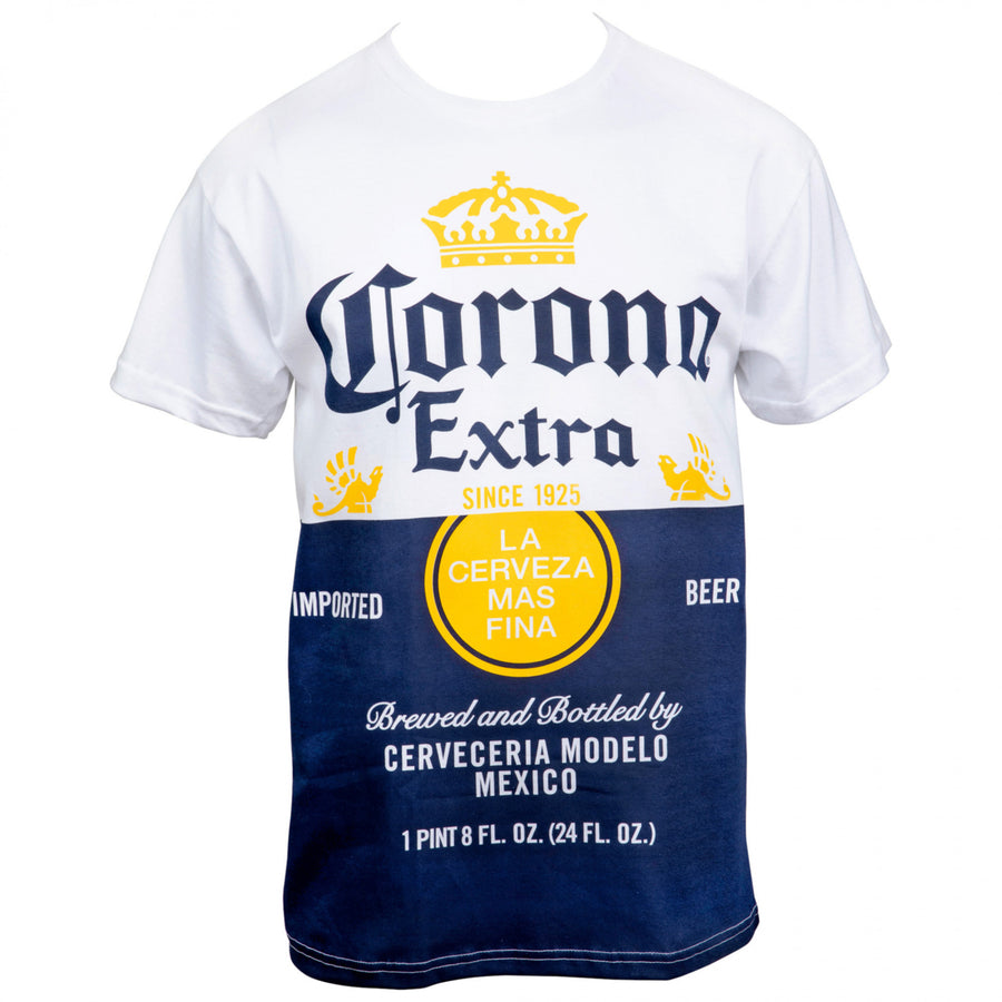 Corona Extra Beer Label Design Mens White T-Shirt Image 1