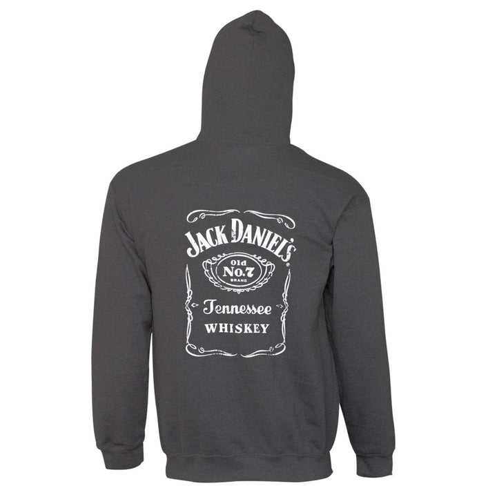 Jack Daniels Charcoal Bottle Label Hoodie Image 3