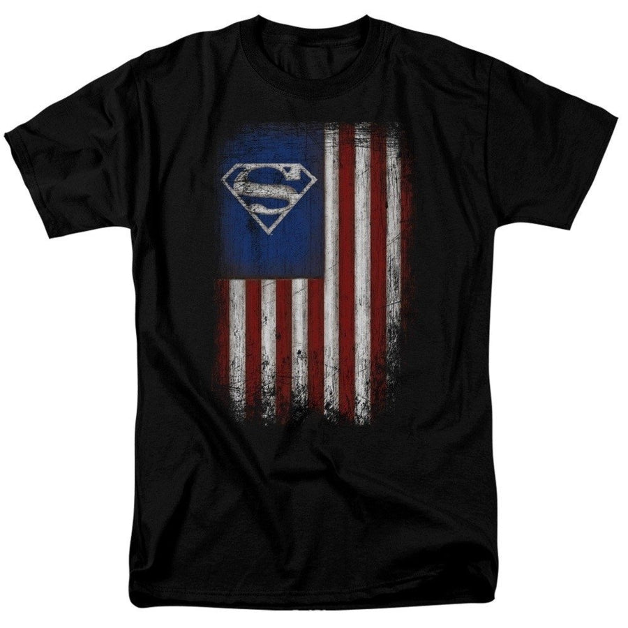 Superman Old Glory Mens T-Shirt Image 1