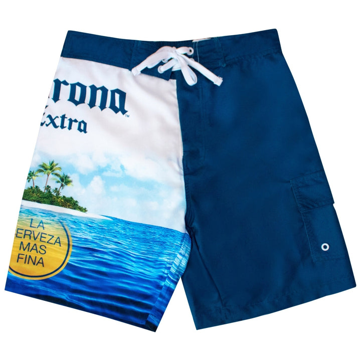 Corona Extra Beach Scene Board Shorts Image 1