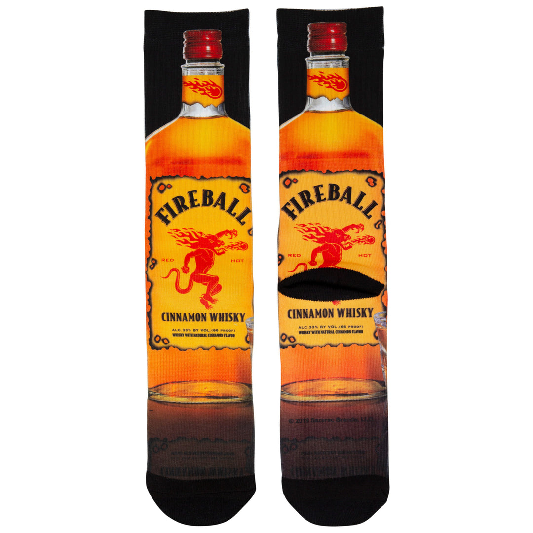Fireball Whiskey Bottle Print Socks Image 2