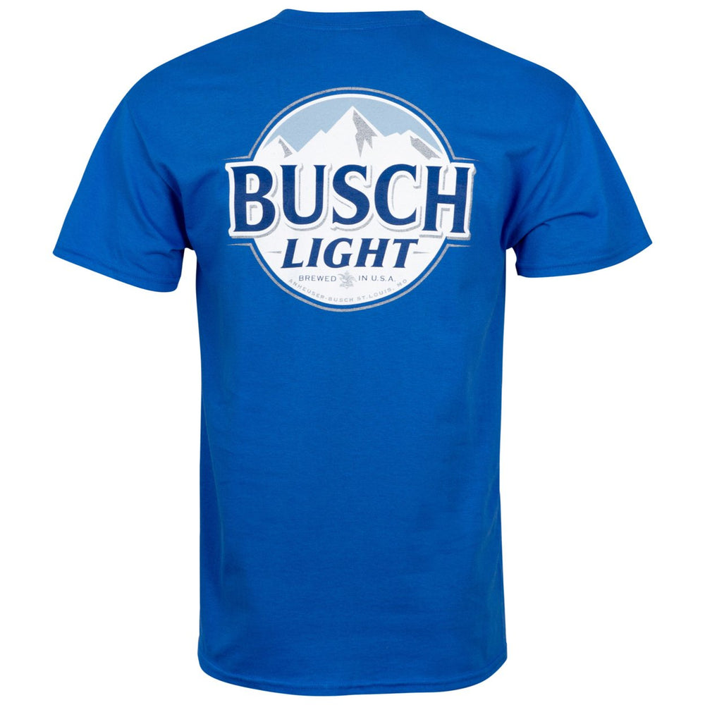 Busch Light Front And Back Print Blue Pocket Tee Shirt Image 2