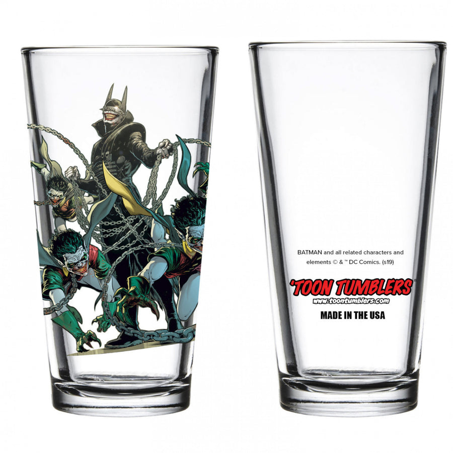 Dark Nights: Metal The Batman Who Laughs with Robin Minions Pint Glass Image 1