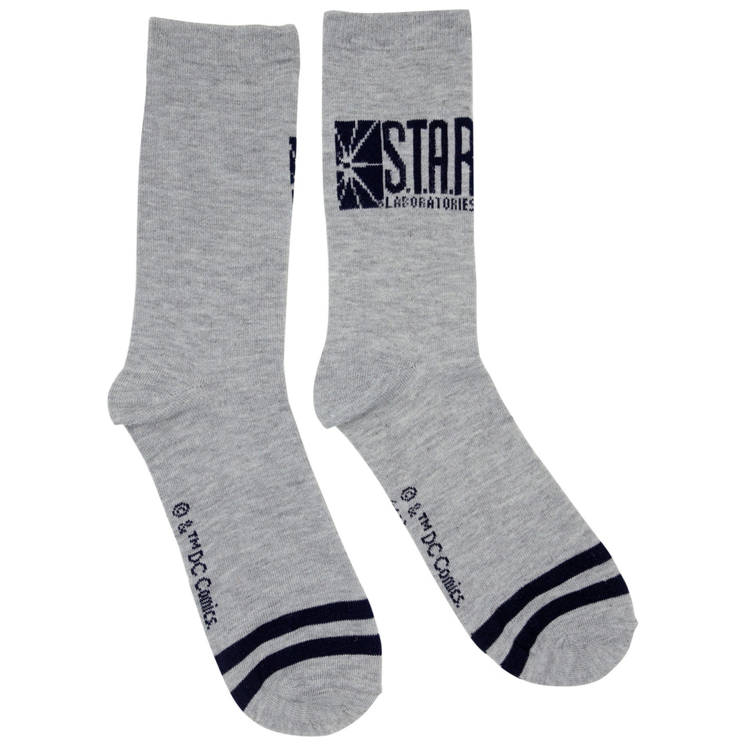 The Flash S.T.A.R. Labs Grey Crew Socks Image 4