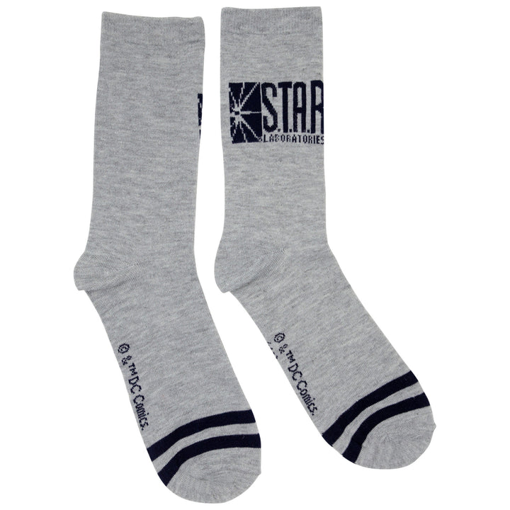 The Flash S.T.A.R. Labs Grey Crew Socks Image 4