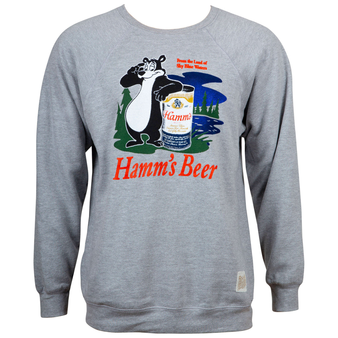 Hamm s Beer Retro Bear Logo Mens Heather Grey Sweatshirt Image 1