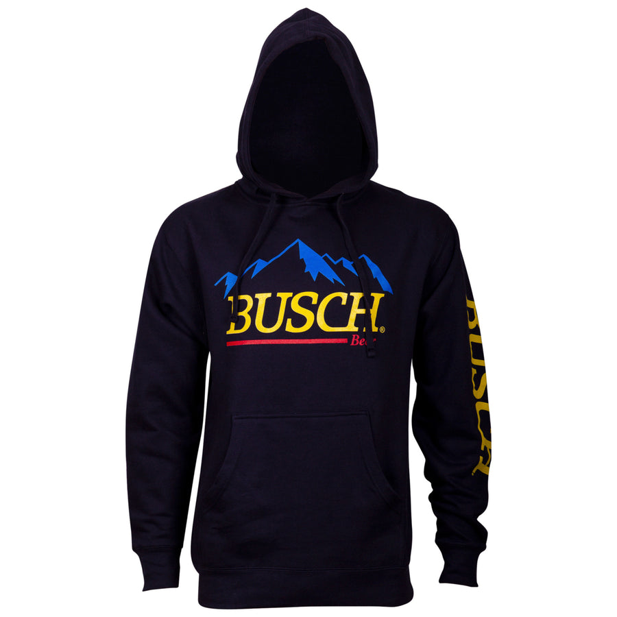 Busch Beer Mountain Logo Mens Blue Hoodie Image 1