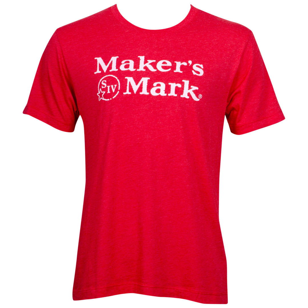 Makers Mark Mens Red Eco Friendly T-Shirt Image 1