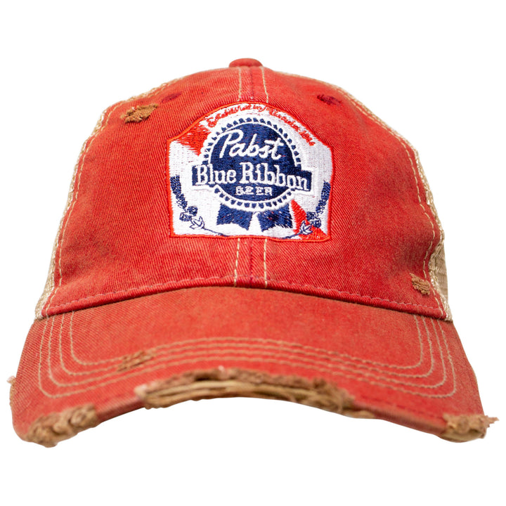 Pabst Blue Ribbon PBR Red Trucker Hat Image 2