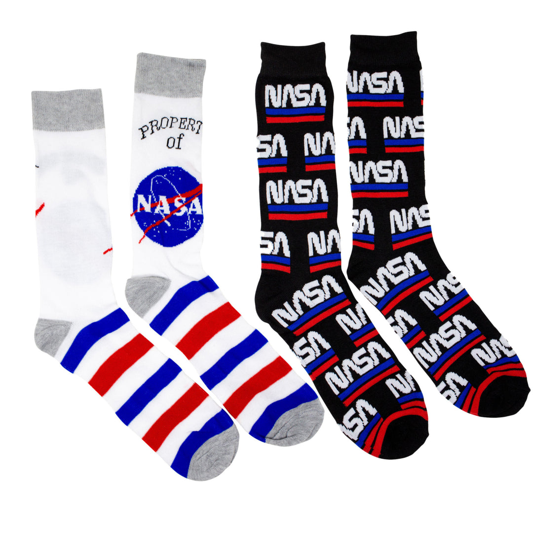 NASA Property Of 2-Pack Men Crew Socks Image 1