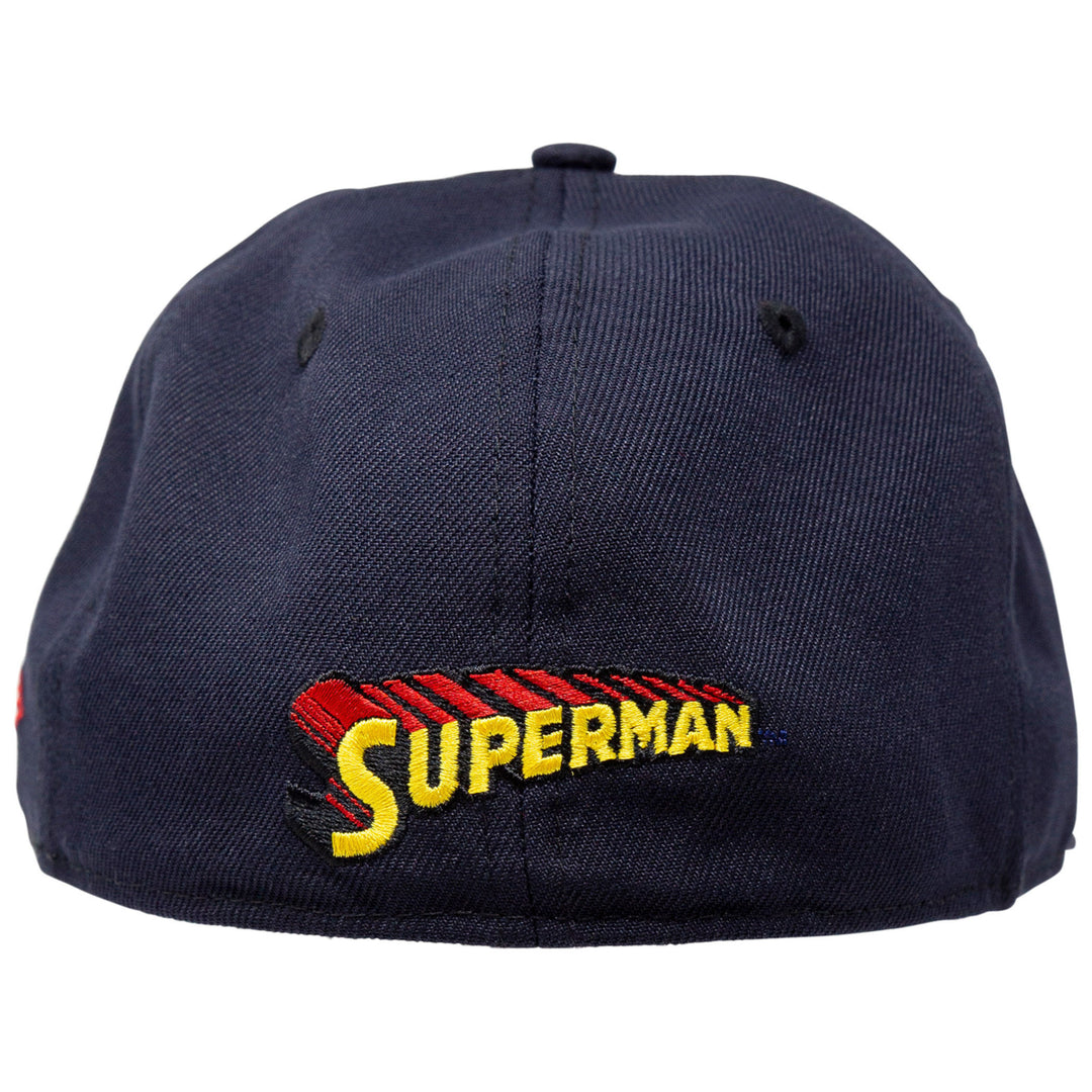 Superman Classic Symbol on Navy Era 59Fifty Fitted Hat Image 4