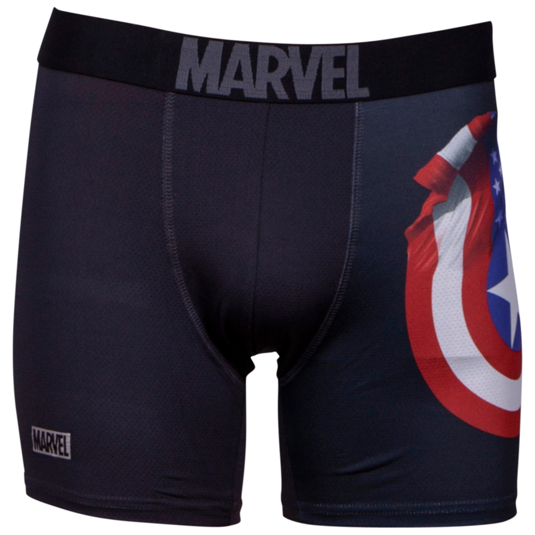 Captain America Performance Mesh Underwear Boxer Briefs 3-Pair Pack Image 2