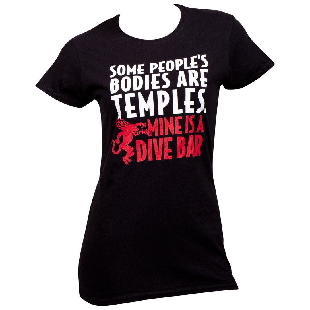 Fireball Whisky Dive Bar Womens T-Shirt Image 1