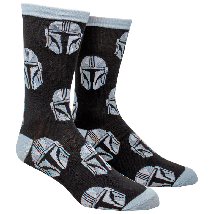 Star Wars The Mandalorian Helmet All Over Print Crew Socks Image 1