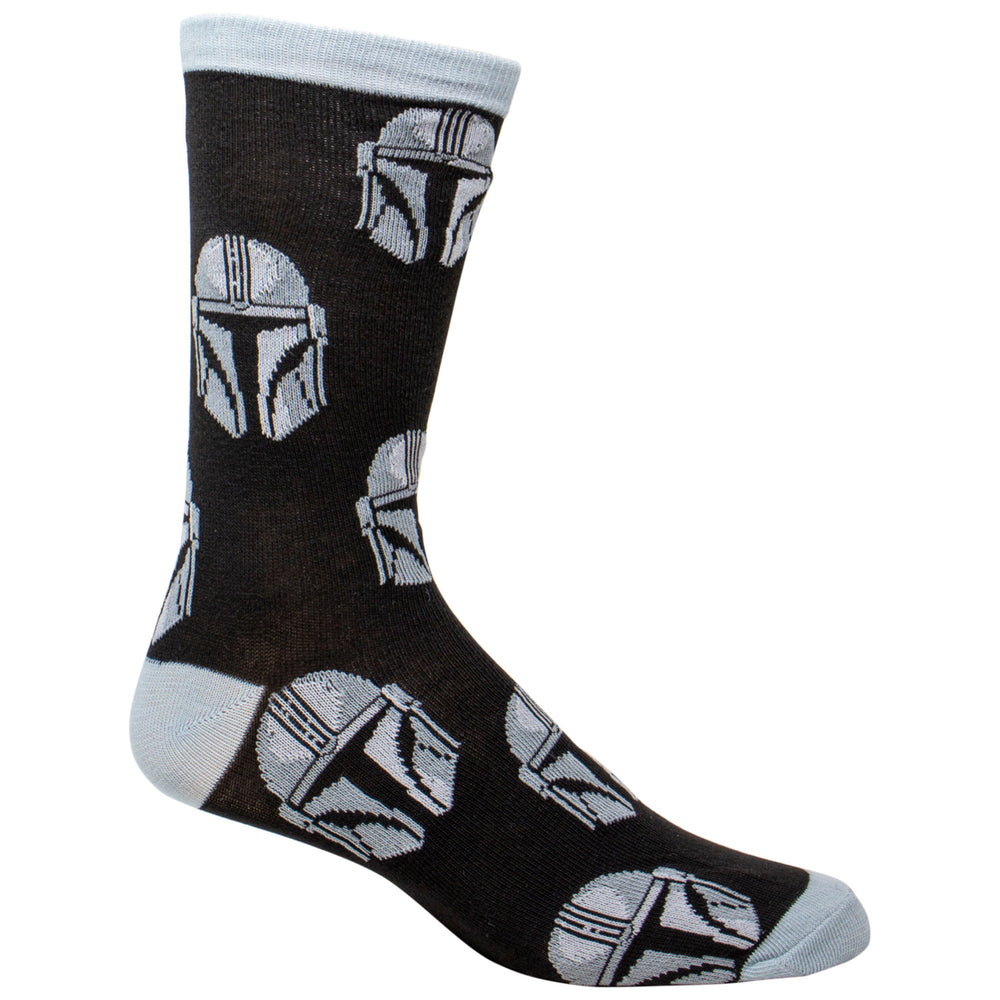 Star Wars The Mandalorian Helmet All Over Print Crew Socks Image 2