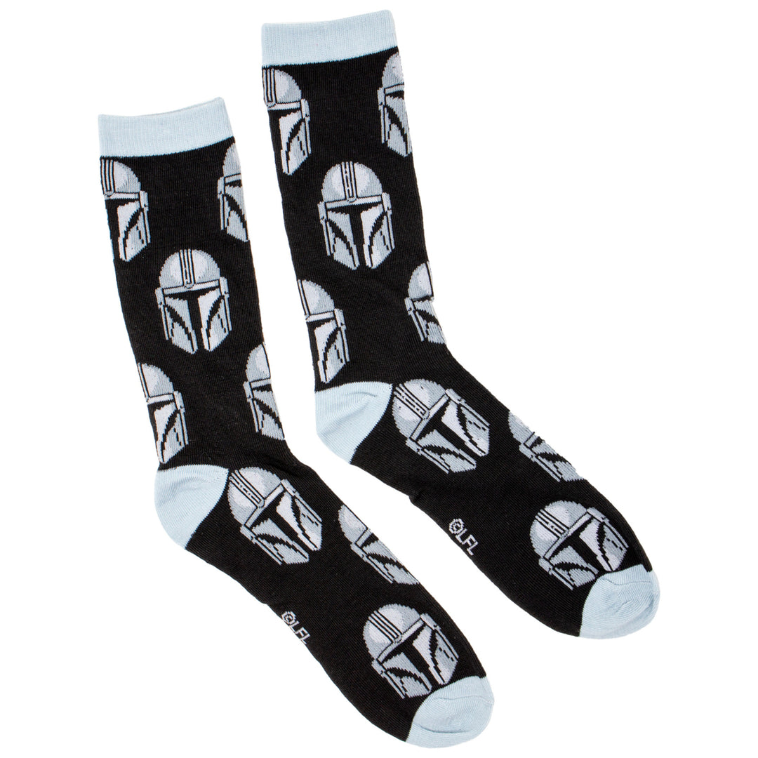 Star Wars The Mandalorian Helmet All Over Print Crew Socks Image 4