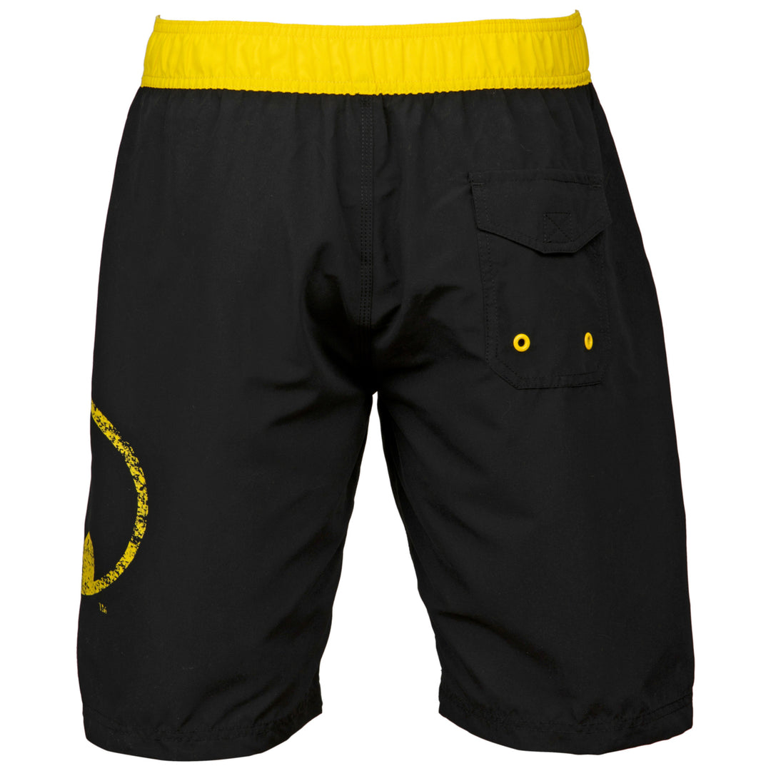 Batman Symbol Heather Black Board Shorts Image 3