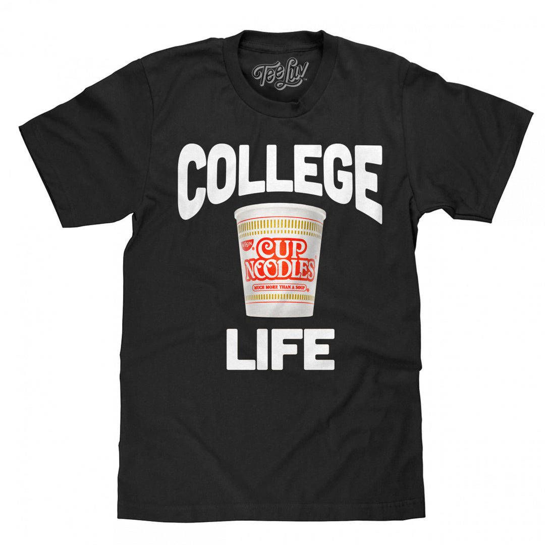 Cup Noodles College Life Black T-Shirt Image 1