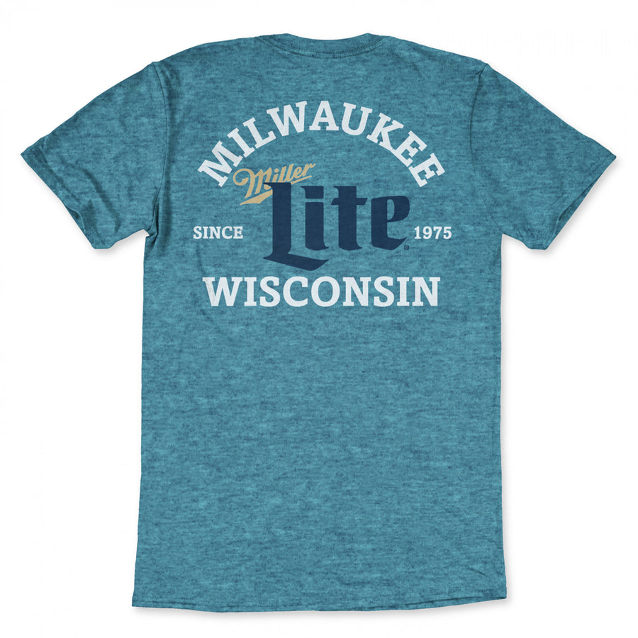 Miller Lite Milwaukee Wisconsin Blue T-Shirt Image 1