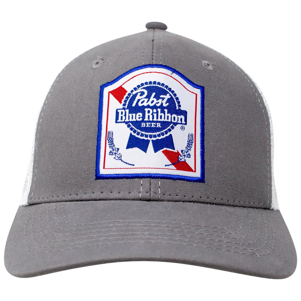 Pabst Blue Ribbon PBR Label Snapback Trucker Hat Image 2