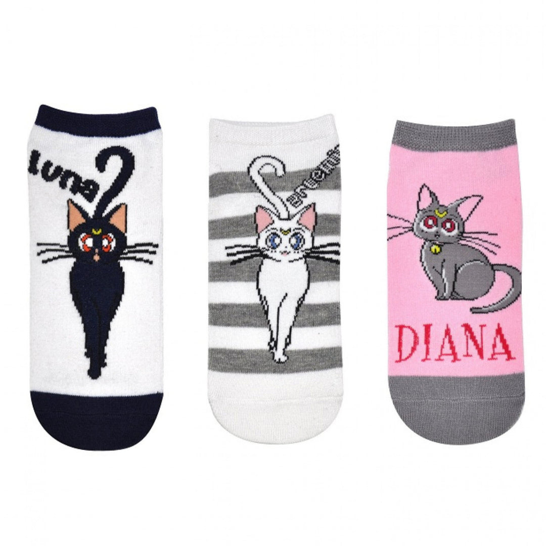 Sailor Moon Cats 3-Pair Pack of Low Cut Socks Image 1