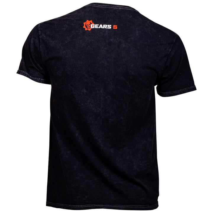 Gears of War Logo Distressed Mineral Washed T-Shirt Image 2