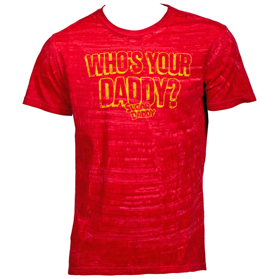 Sugar Daddy Whos Your Daddy Red Washed T-Shirt Image 1